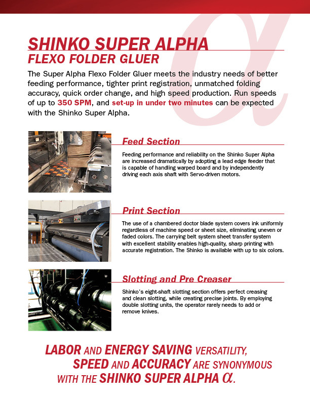 2022 SHINKO SA-925 Flexo Folder Gluer | Global Boxmachine, LLC