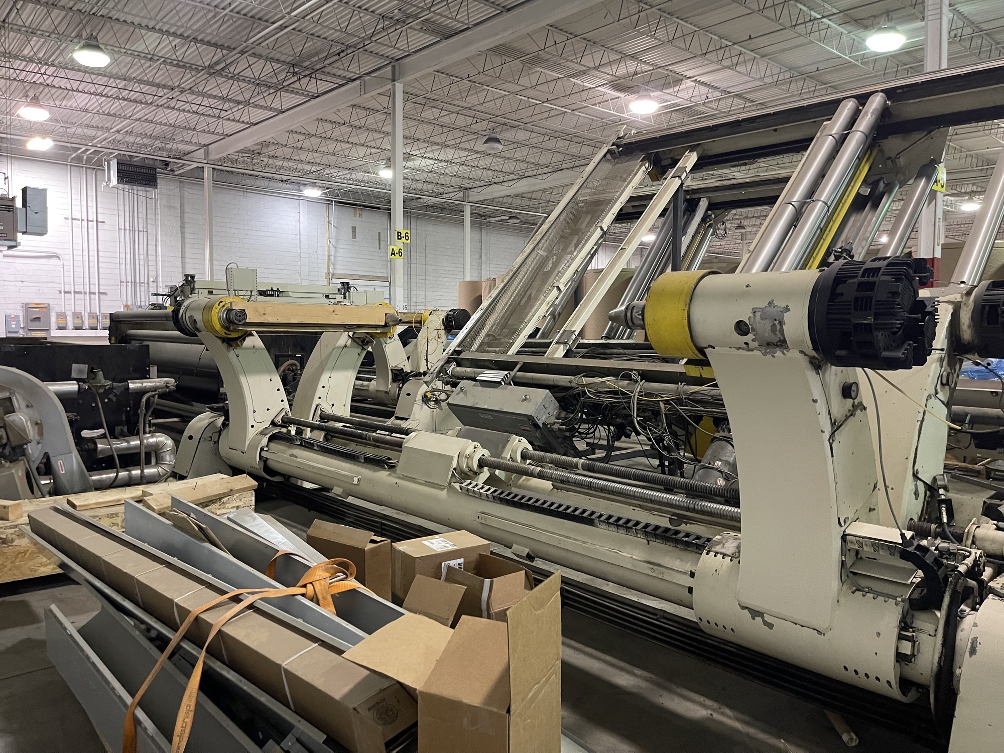2005 MARQUIP WARD UNITED ROLL STANDS 112" MARQUIP WARD UNITED MILL ROLL STANDS | Global Boxmachine, LLC